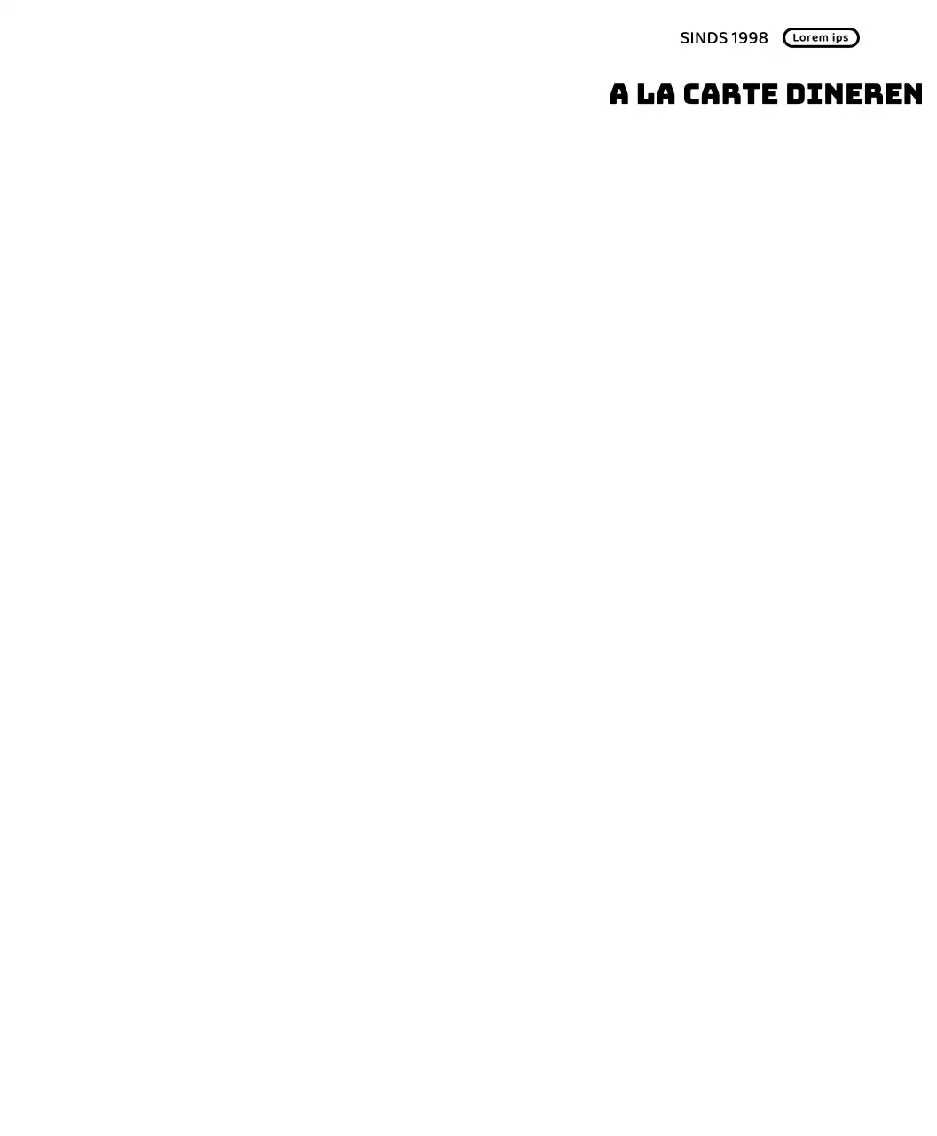 Eenvoudig restaurantlogo in wit en zwart