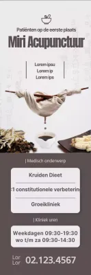 Een eenvoudig concept in zwart, bruin en lichtgrijs voor de kliniek voor oosterse geneeskunde