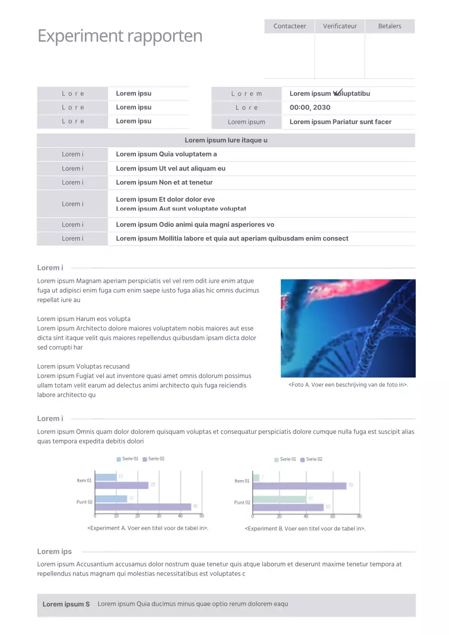 Een schoon laboratoriumrapport in een rustgevende paarse tint