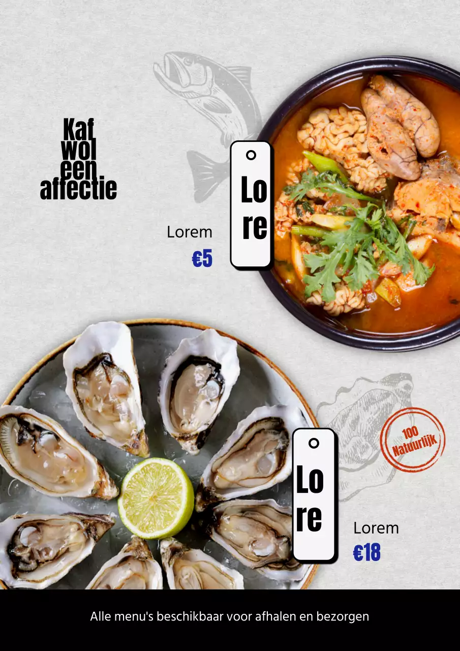 Affiche voor het traditionele concept winter limited menu