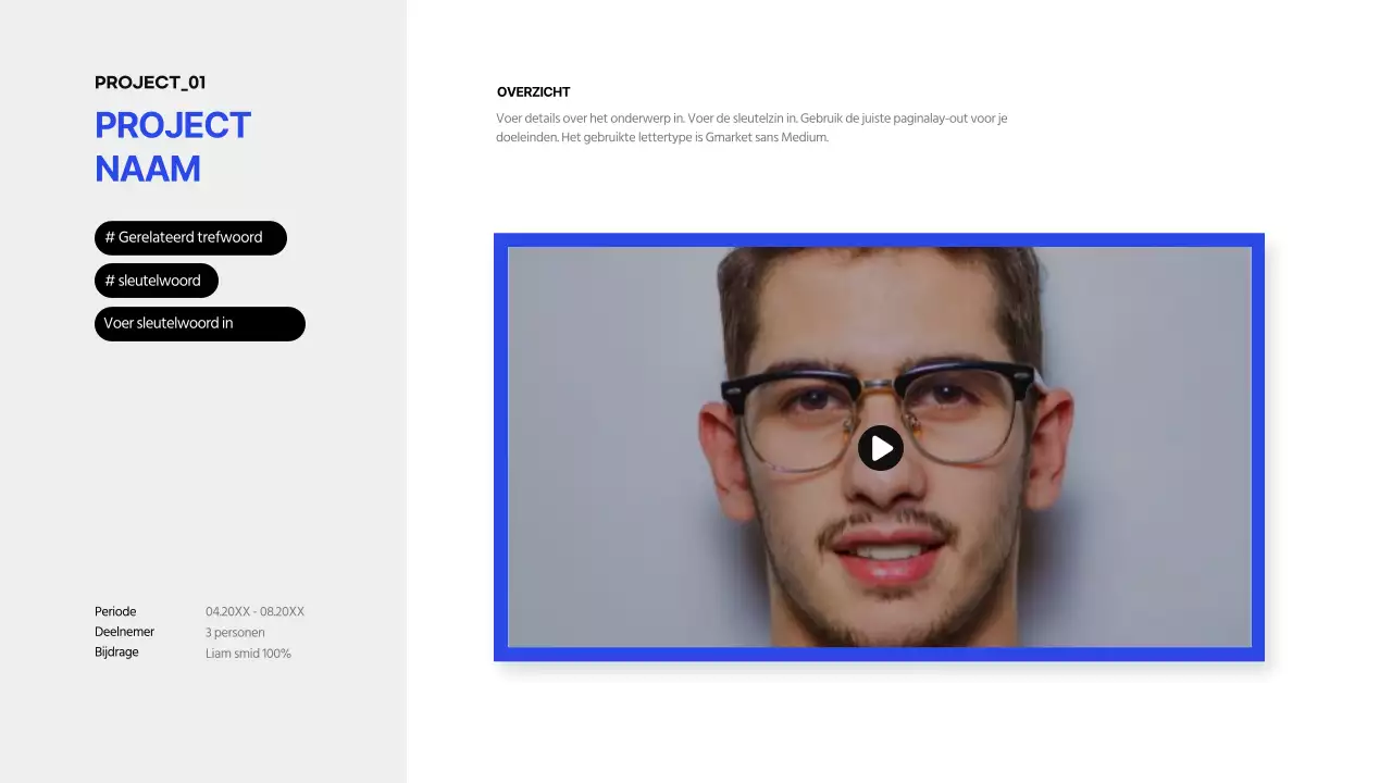 Blauw en eenvoudig vacatureportfolio