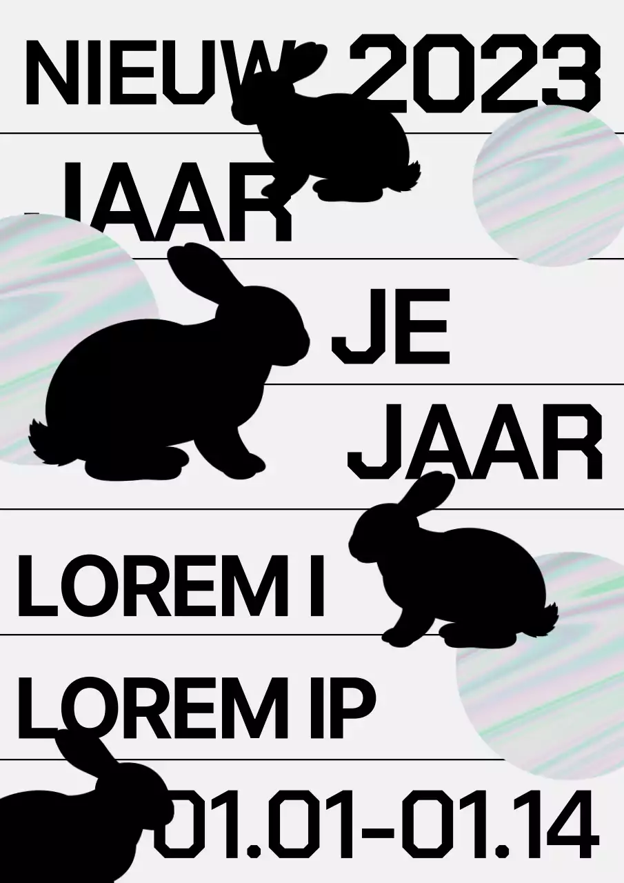 Nieuwjaarsuitnodiging in zwart en blauw