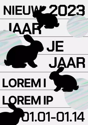Nieuwjaarsuitnodiging in zwart en blauw