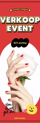 Nagelkunst hand op rode achtergrond