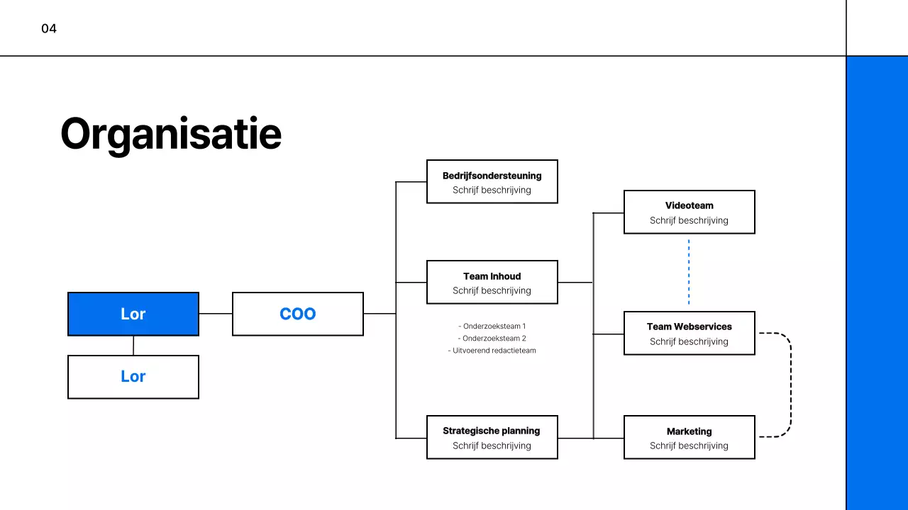 Een eenvoudige wit-blauwe onderwijsprospectus