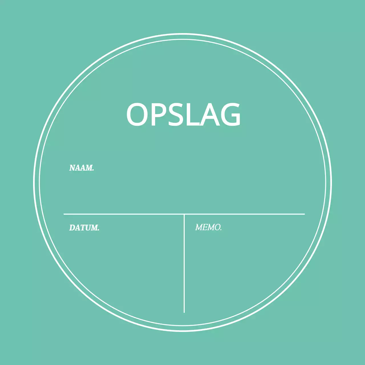 Mint Eenvoudig Frame Ronde Opslag Etiketten