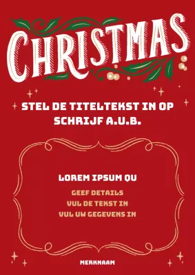 Rode Geïllustreerde Kerstmis Verticale Poster