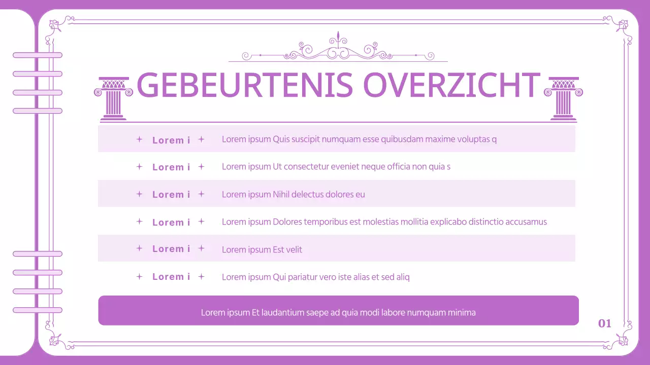 Paars, strak omlijnd pretpark paradeplan