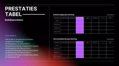 Zakelijke gemarkeerde tabel met zwart kleurverloop
