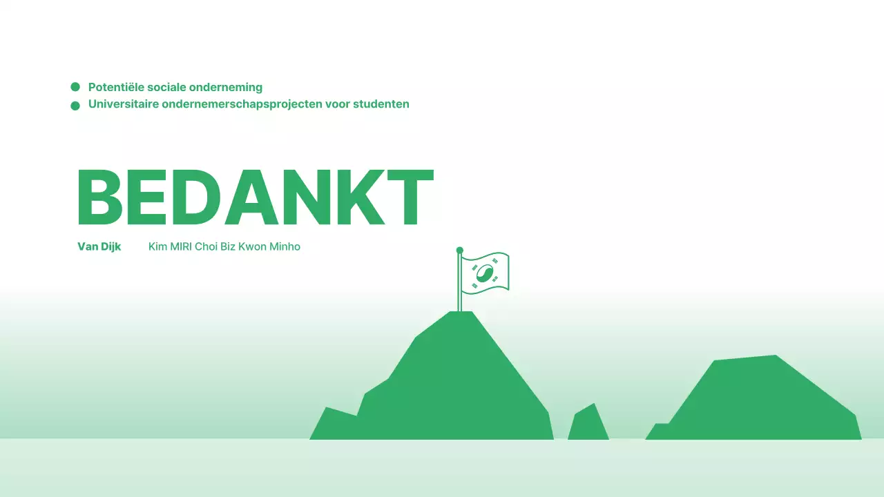 Startup financiering project pitch in wit en groen