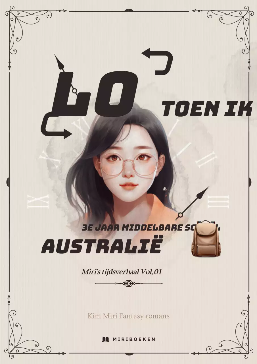 Fantasyroman met beige illustraties, decoratieve typografische elementen en manga-illustraties