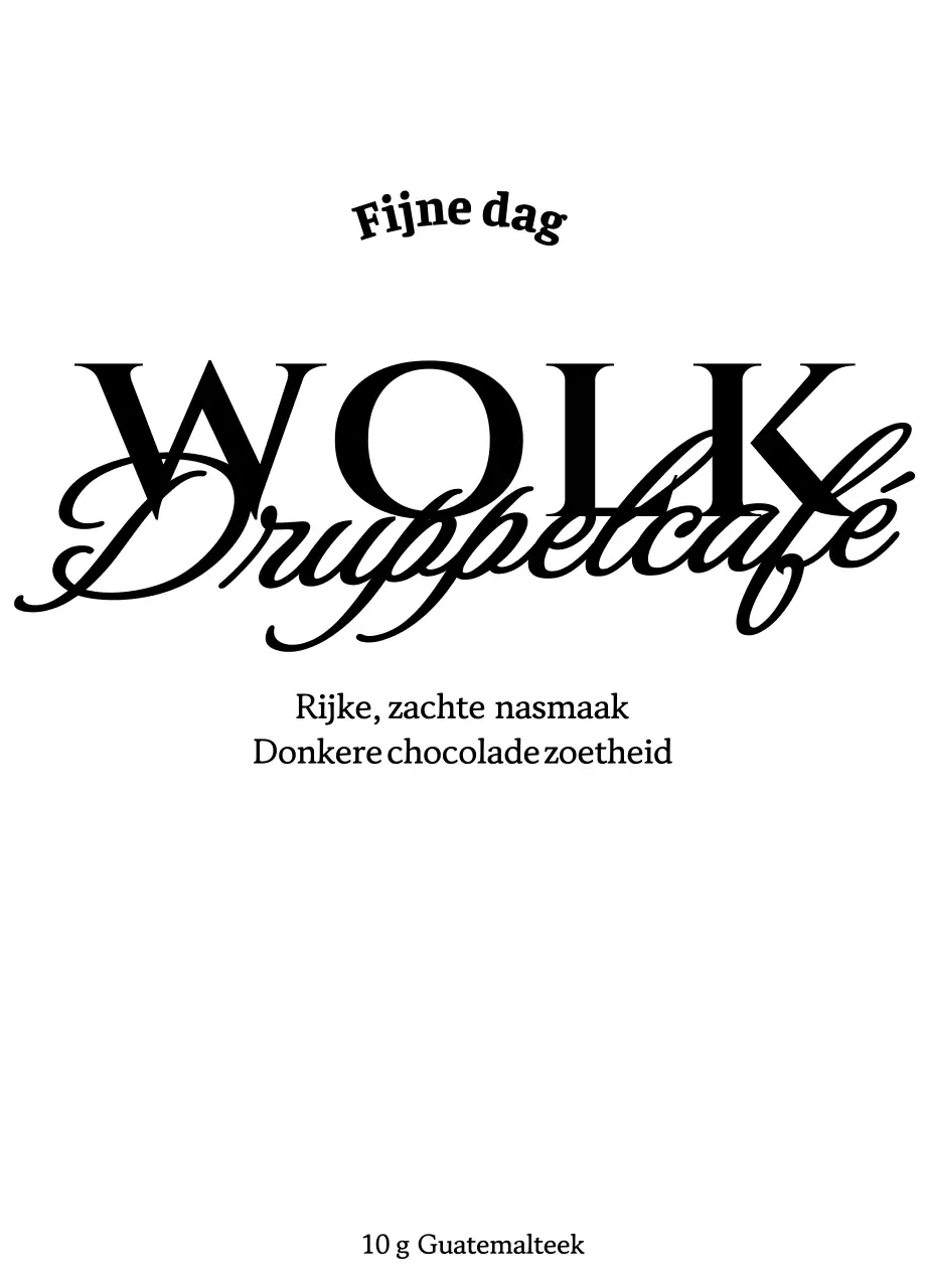 Eenvoudige koffiebonen met zwarte tekstaccenten