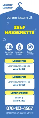 Blauw gele letters Gemarkeerd pictogram Promoot uw schoonmakers