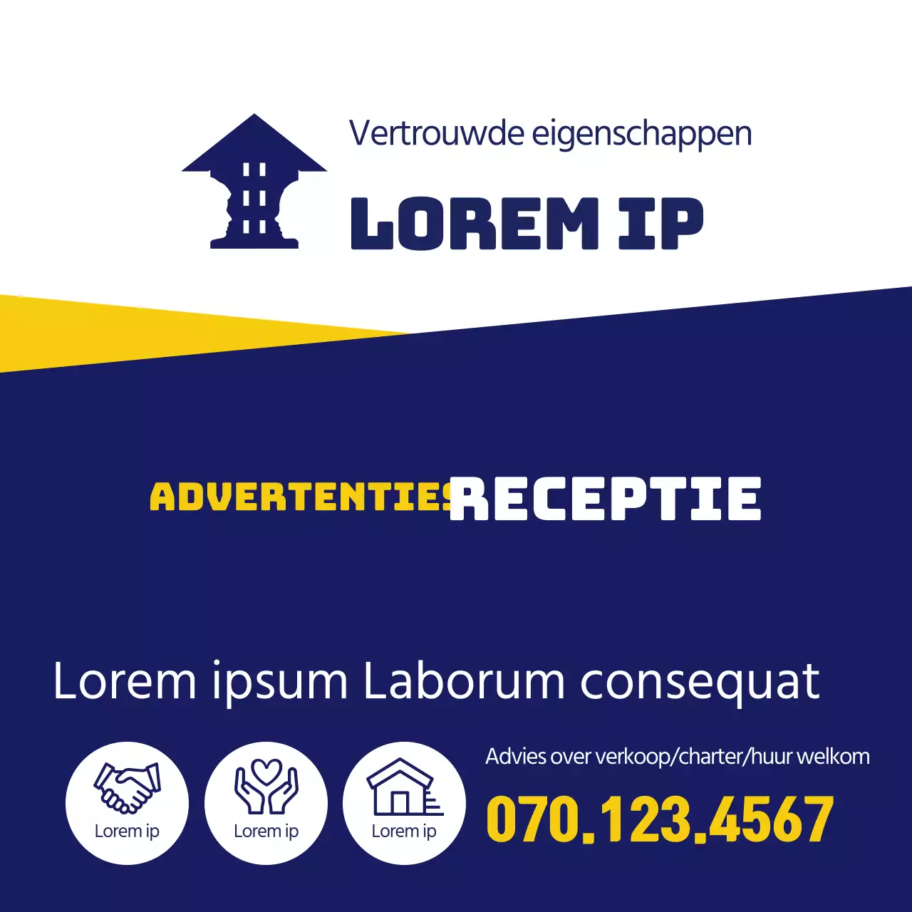 Accepteer blauwe advertenties
