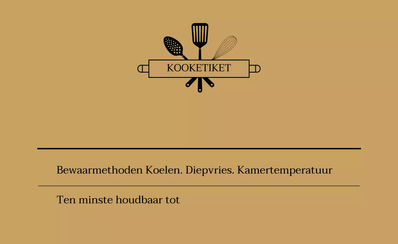 Bruin Eenvoudig Pictogram Keukenetiket