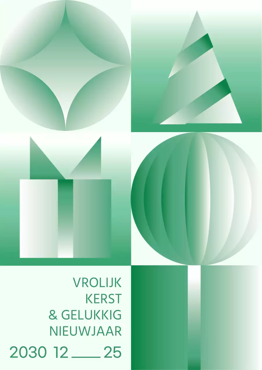 Kerstposter in groen