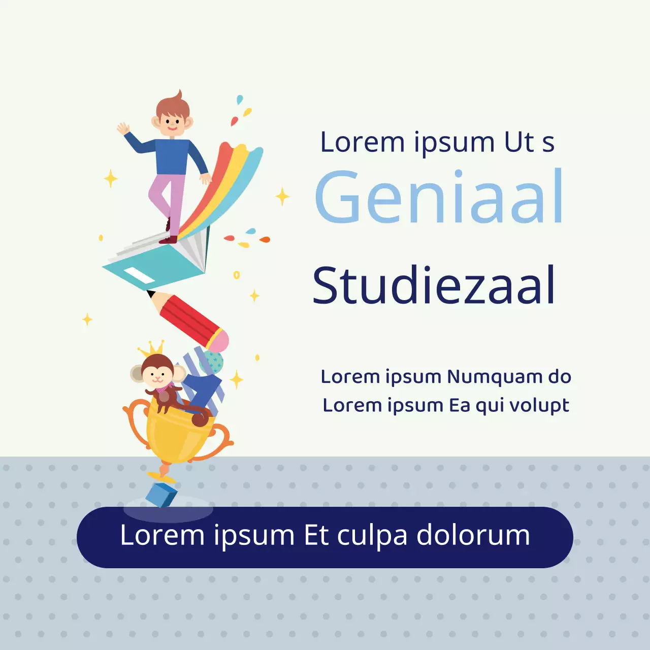 Blue Illustration Studie Academie Onderwijs Promotie