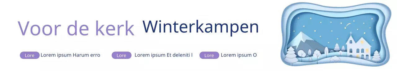 Witte winter kerk kamp banner