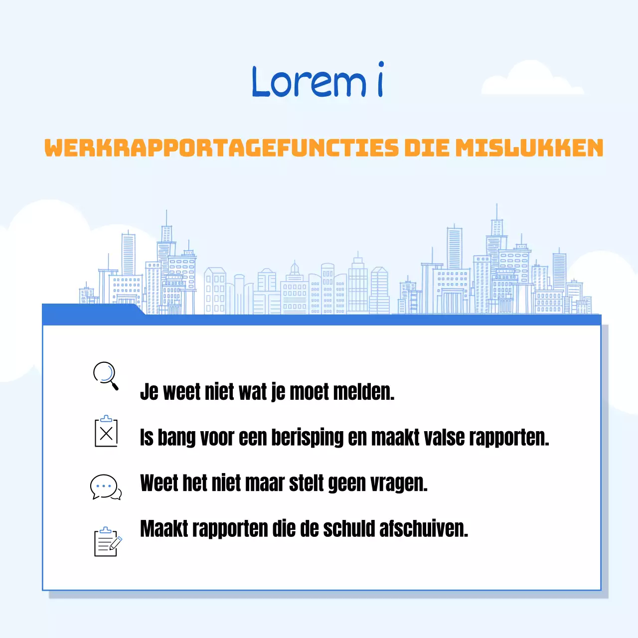 Blauw en geel illustratieconcept Hoe goed te rapporteren op het werk CardNews