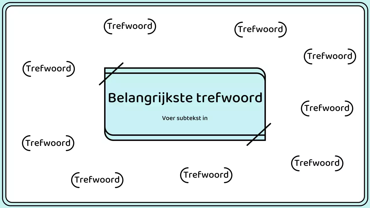 Markeer trefwoorden in een eenvoudige lijnstijl in geel en mint