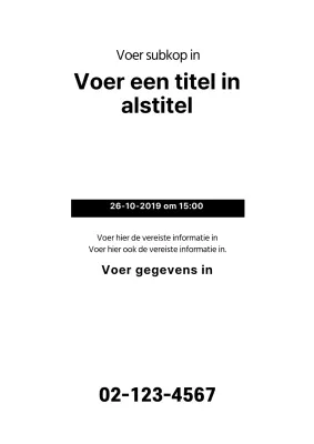 Eenvoudig promotiefolderontwerp in wit en zwart