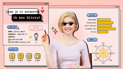 Een kitscherige roze en gele sollicitatiebrief