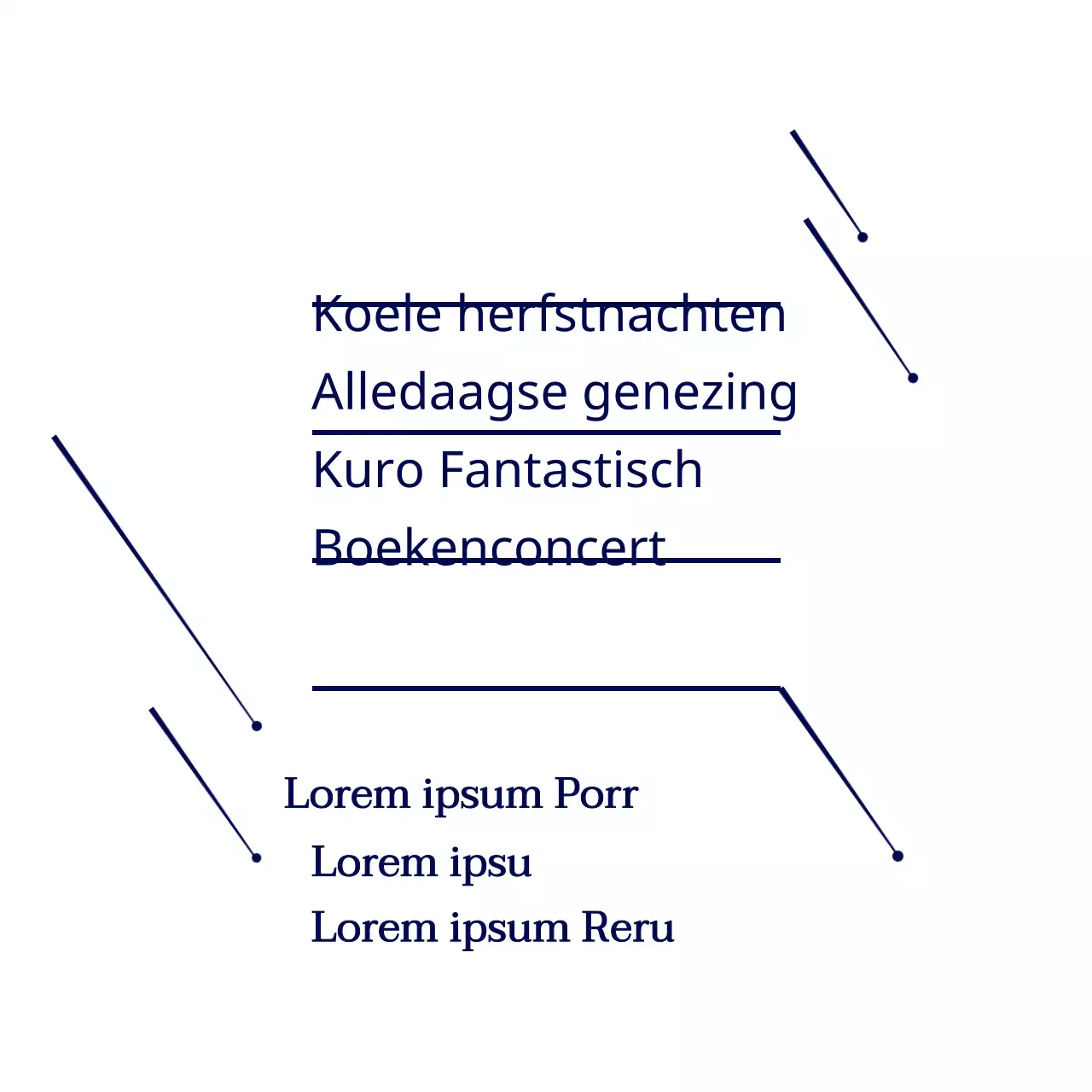 Marineblauwe eenvoudige ster illustratie stijl boek Concert informatie aankondiging