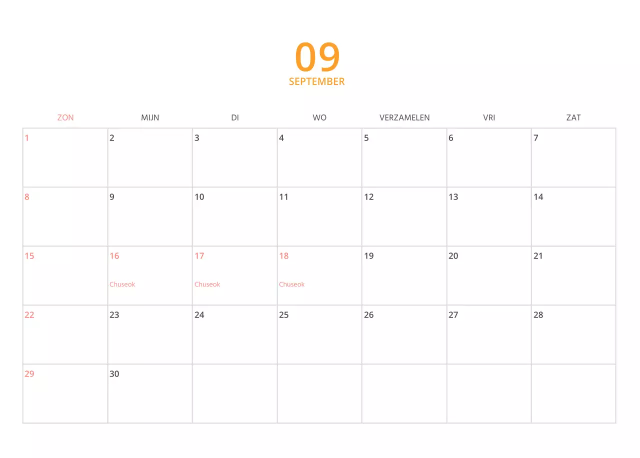 Veelkleurige geïllustreerde kalender