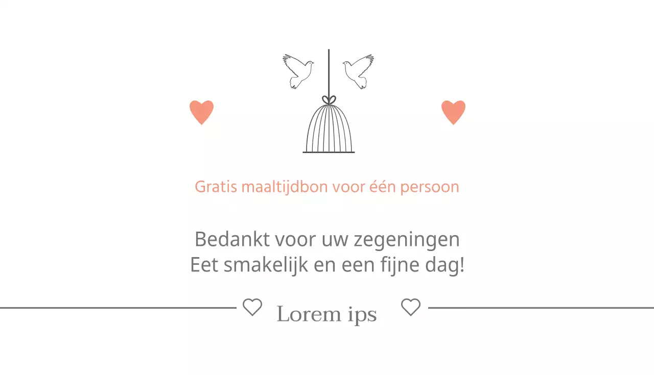 Gratis maaltijdbon voor één persoon