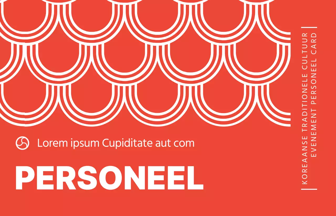 Eenvoudige stijl met rode en witte traditionele Koreaanse patronen Personeel op een traditioneel cultureel evenement