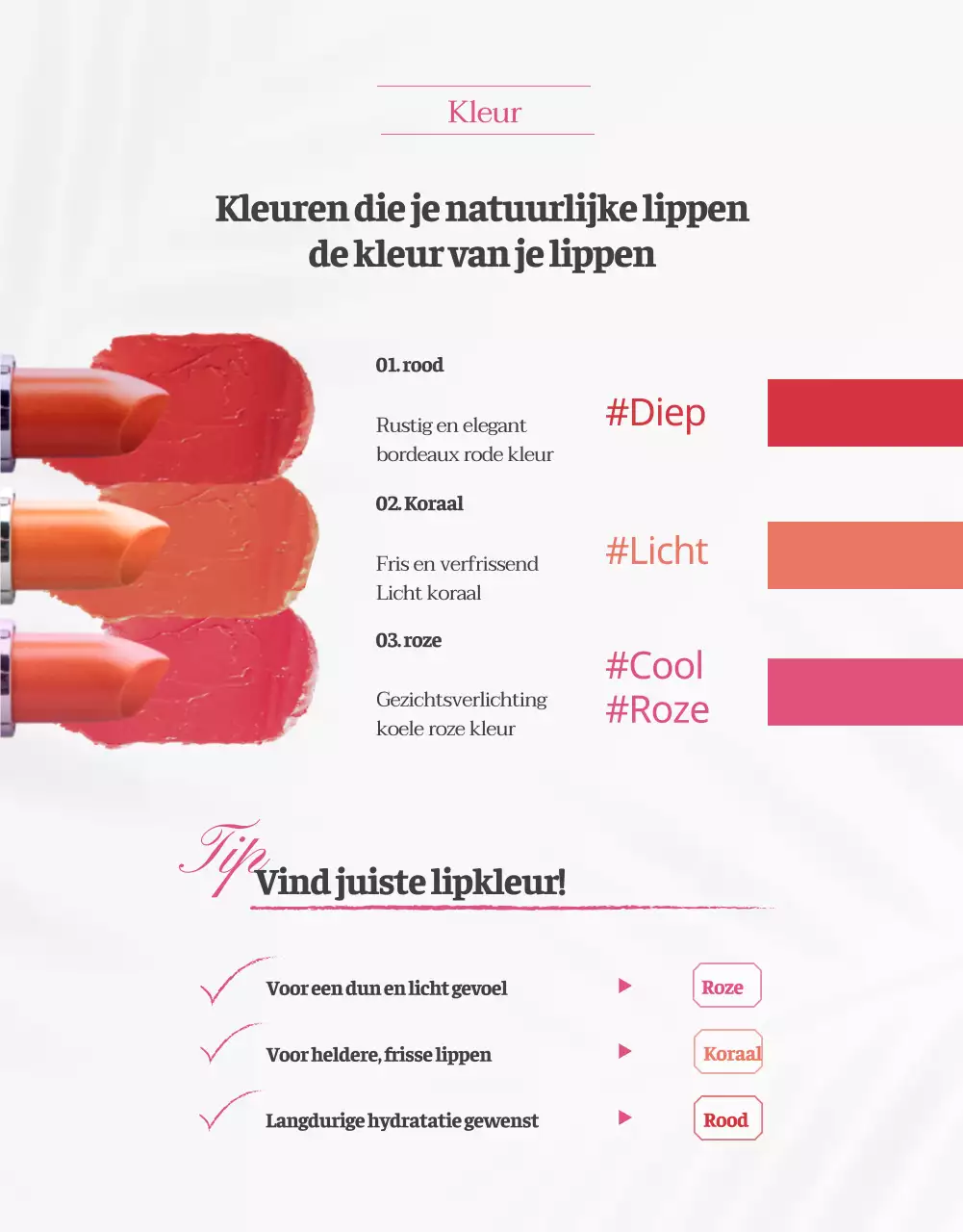 Introductie van een schone en elegante lippenbalsem in wit en roze