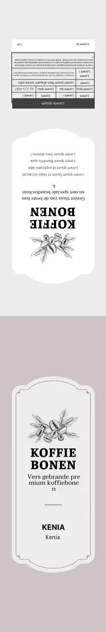 Beige geïllustreerde Vincci Cafe koffiebonen verpakking