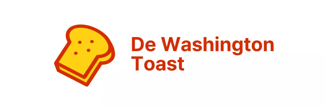 Eenlijnig schortontwerp met een logo van een toastwinkel en een afbeelding van een heerlijke toast