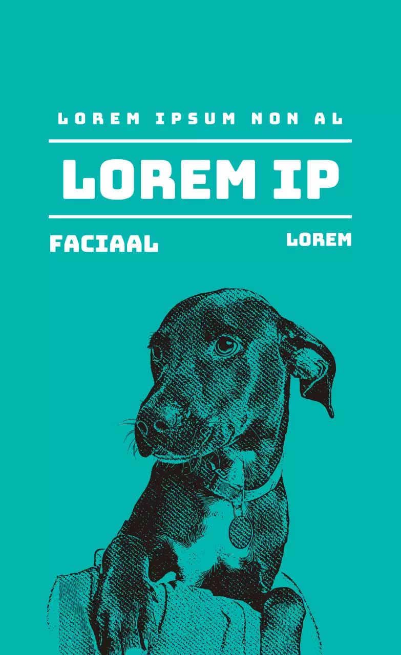 Turquoise Geïllustreerd Dierenwinkel Etiket