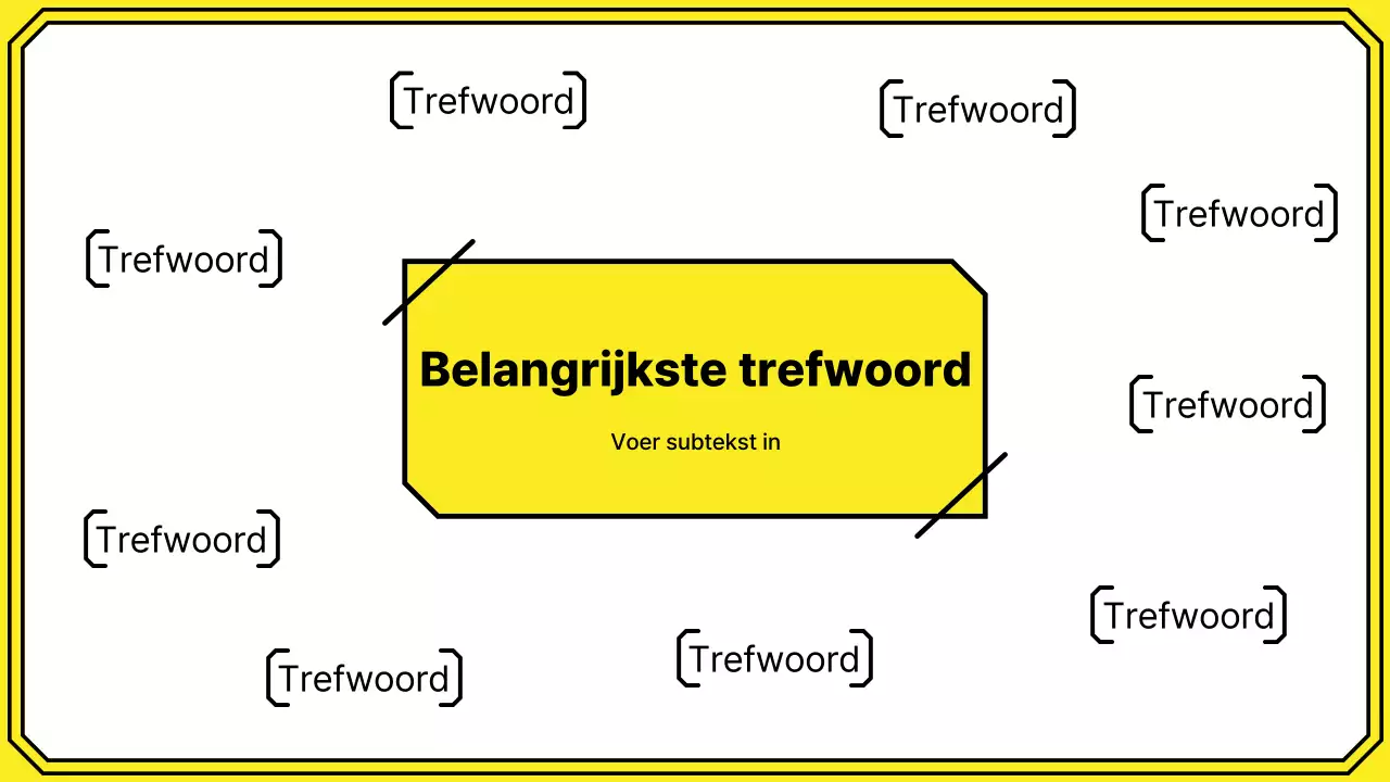 Markeer trefwoorden in een eenvoudige lijnstijl in geel en mint