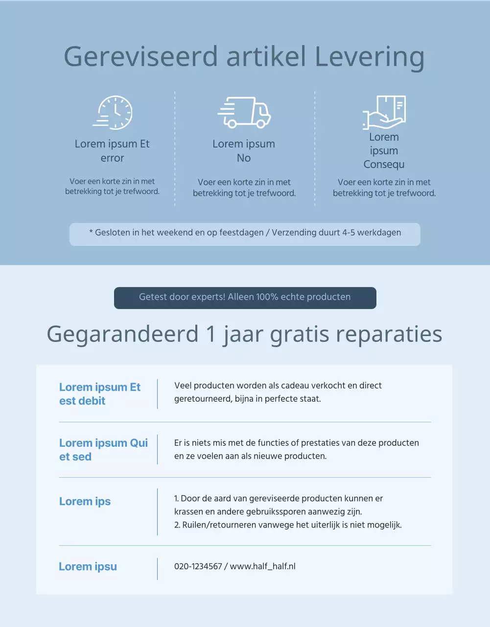 Lichtblauw Instagram vernieuwd productgids thema