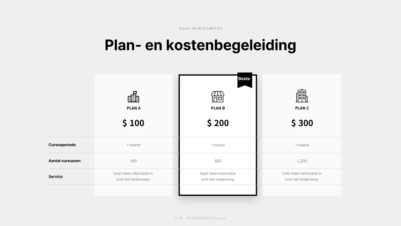 Businessplan voor bedrijven in grijstinten