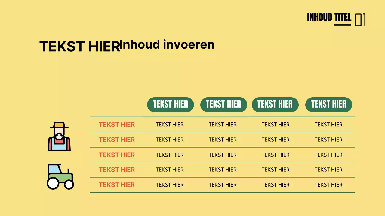Leuke concepttafel in geel en groen