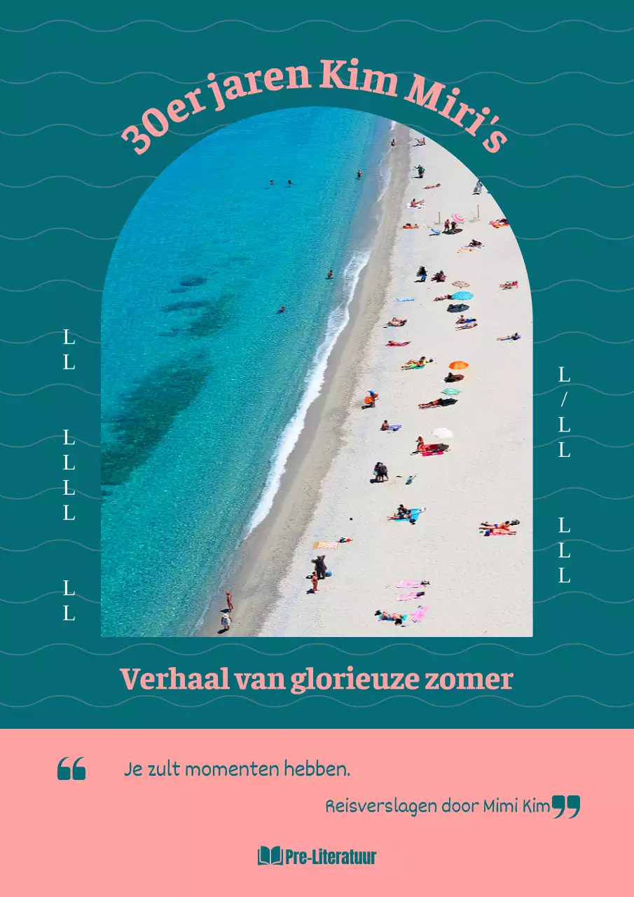 Eenvoudig essay met roze en blauwe oceaanachtergrond