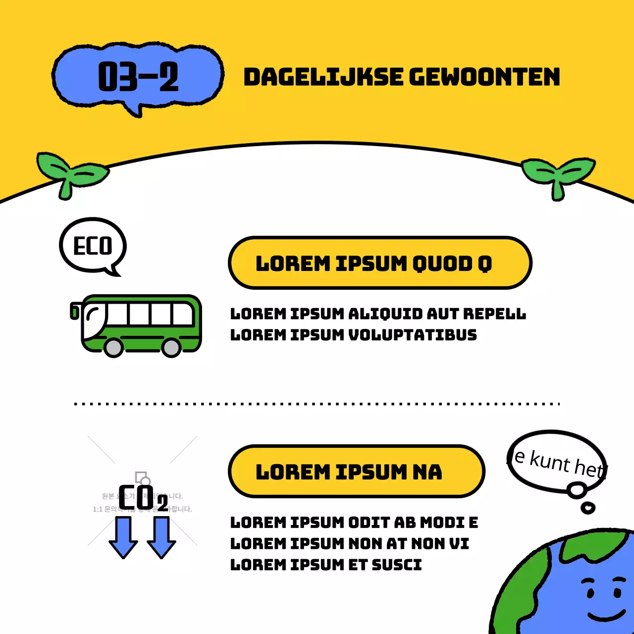 Geel Blauw Schattig en Aardvriendelijk Promoot de Green Life Campagne