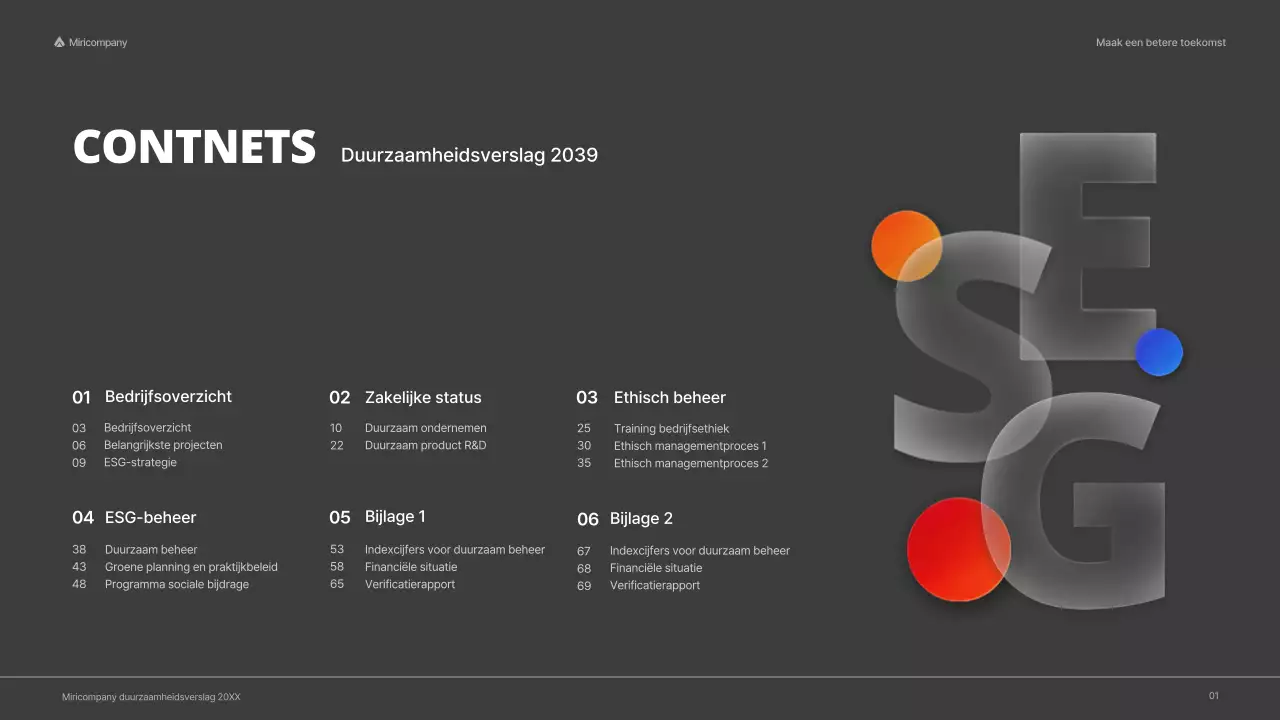 ESG-rapport met een rood, kleurrijk concept