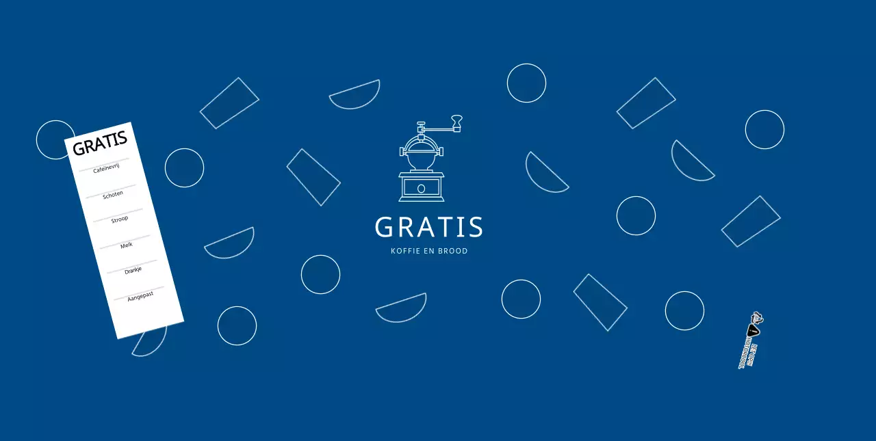 Moderne café papieren bekers met een blauw geometrisch patroon