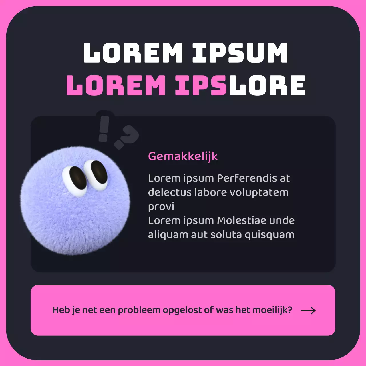 Zwart-roze studerende 3D-schattige alfabetiseringsactie