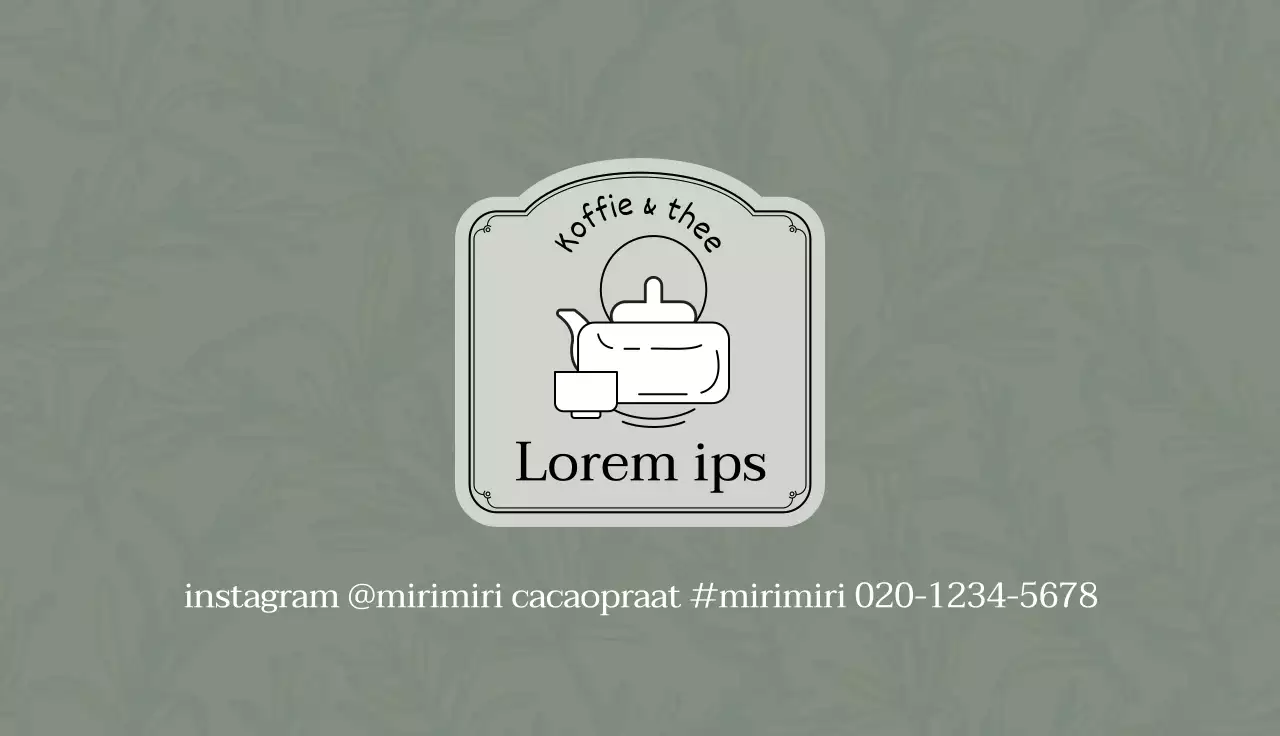 Groene grijze illustratie logo cafe thee visitekaartje