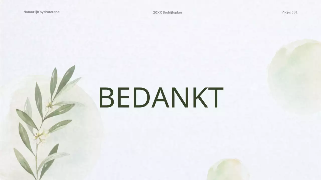 Businessplan voor een donkergroen dermacosmeticaconcept