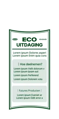 Schattige en hippe karakterillustratiestijl met een frisse groene kleur Eco Challenge evenementinformatie