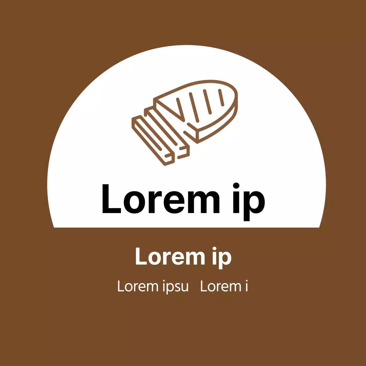 Bruine illustratie netjes restaurant tonkatsu promotie label