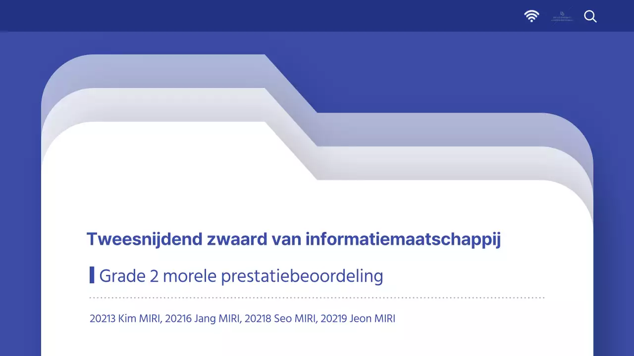 Eenvoudige blauw-witte presentatie voor functioneringsgesprekken