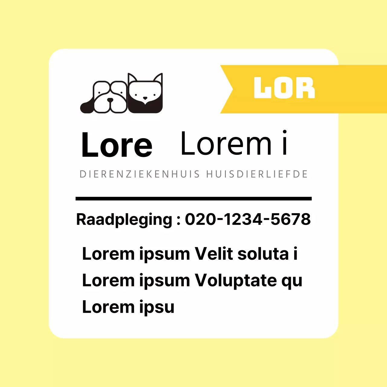 Lichtgeel frame dierenartsbezoeken