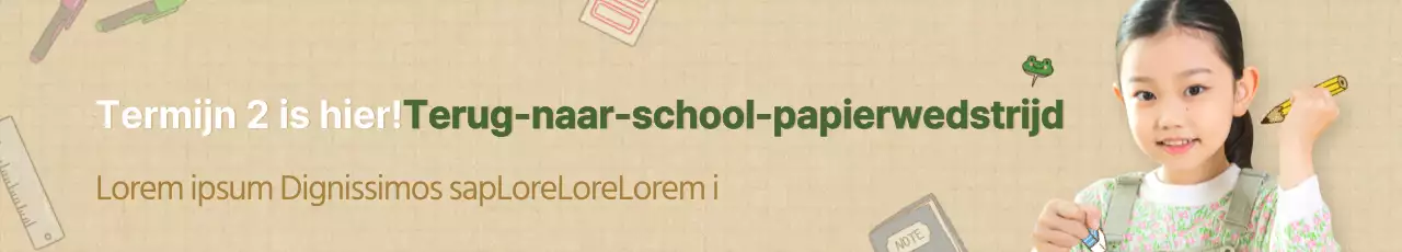 Groen en bruin back-to-school briefpapier uitverkoop